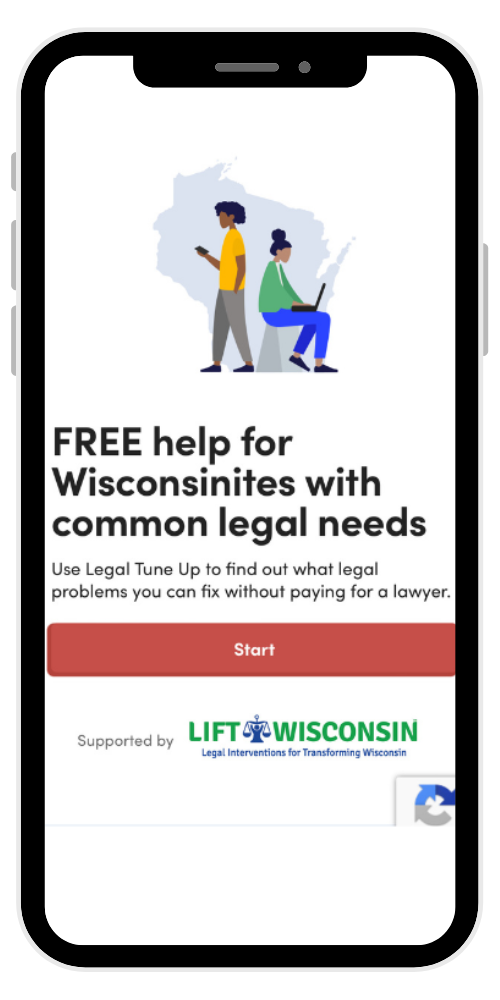Smart phone with Legal Tune Up tool on the screen