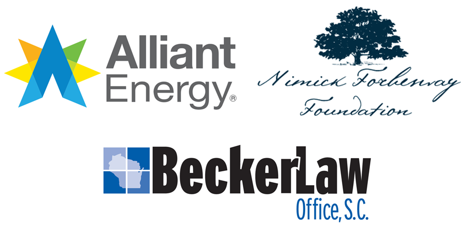 Alliant Energy, Nimick Forbesway Foundation, and Becker Law logos