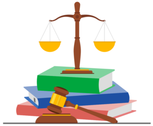 justice scale and books
